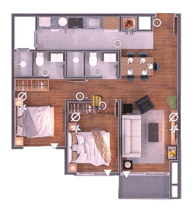 Apartamento 2 dormitórios no bairro Casa Grande