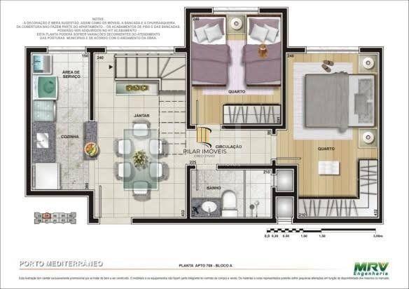 Apartamento para Venda - 49.72m², 2 dormitórios, 1 vaga - Sarandi