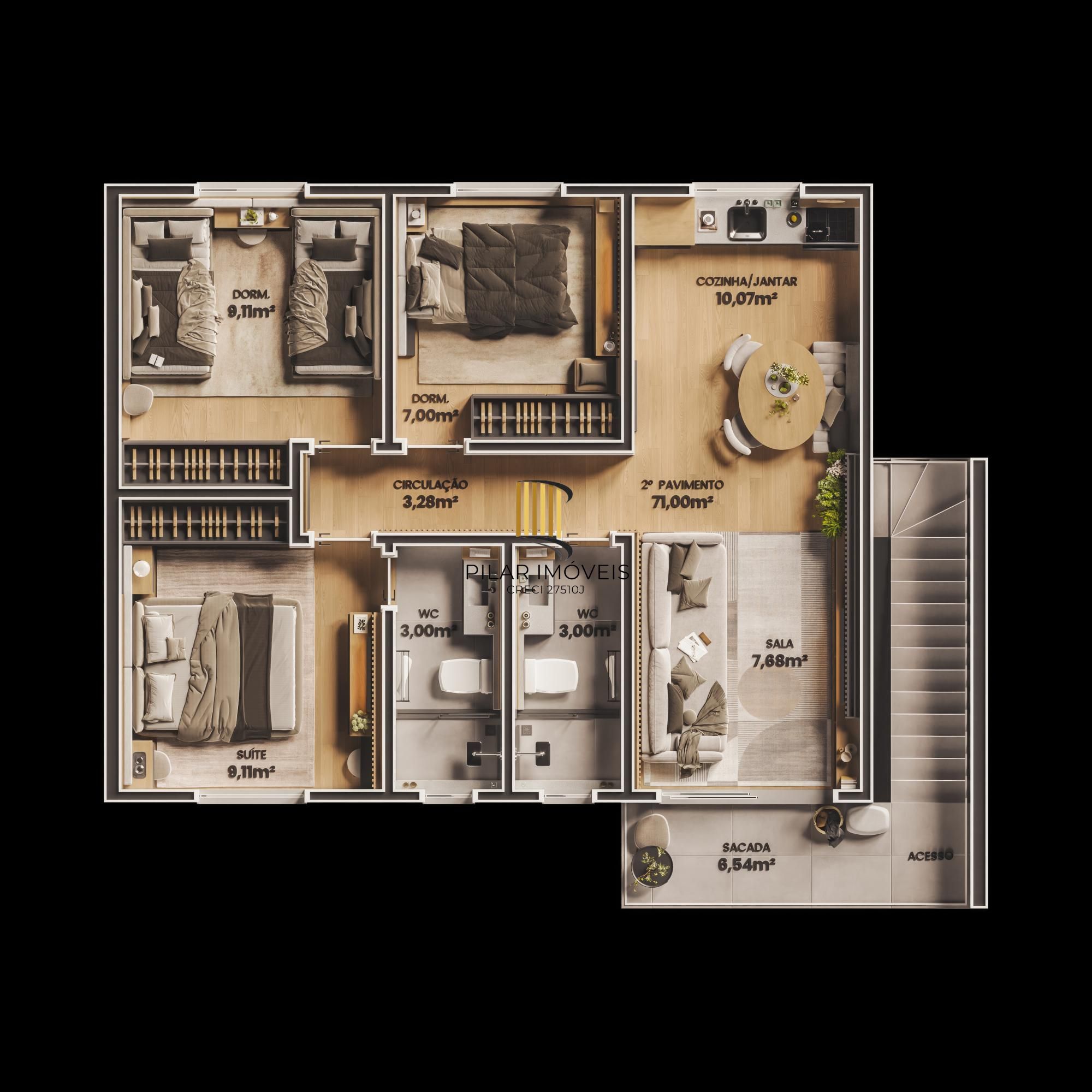 casa 3 dormitorios com suite - Pilar Imóveis