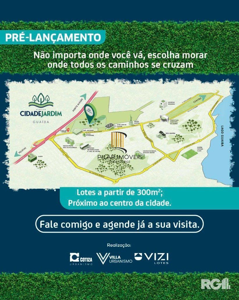 TERRENOS NO EMPREENDIMENTO CIDADE JARDIM GUAIBA