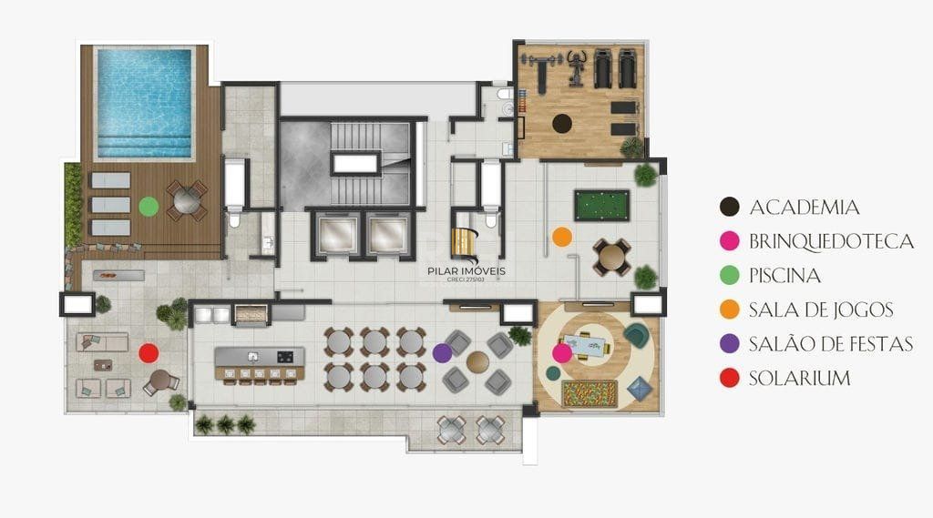 Apartamento para Venda - 92.82m², 2 dormitórios, sendo 2 suites, 1 vaga - Centro