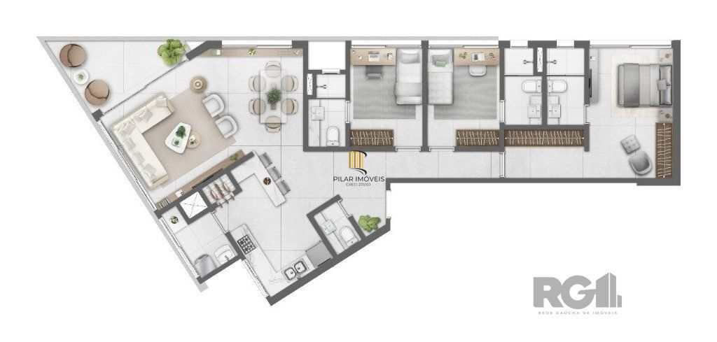 Apartamento 1 dormitório no bairro Centro