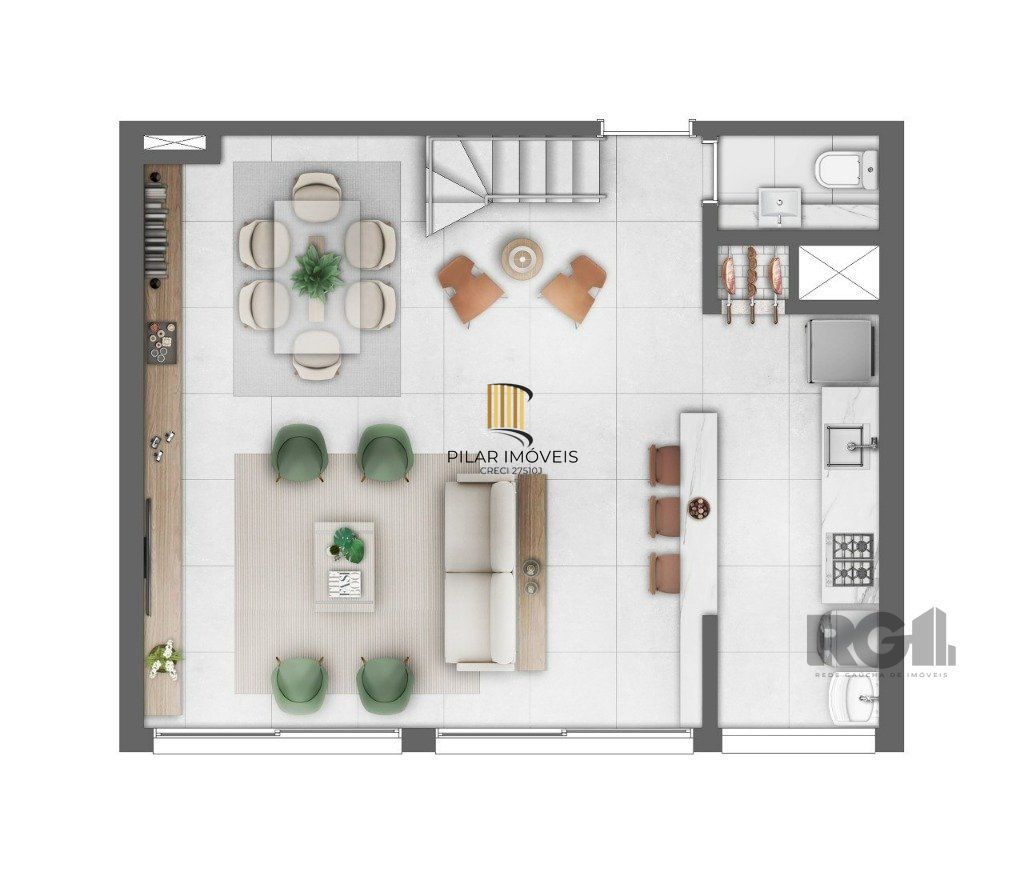 Apartamento 1 dormitório no bairro Centro