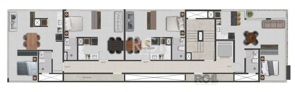 Apartamento para Venda - 50.88m², 1 dormitório, 1 vaga - Centro