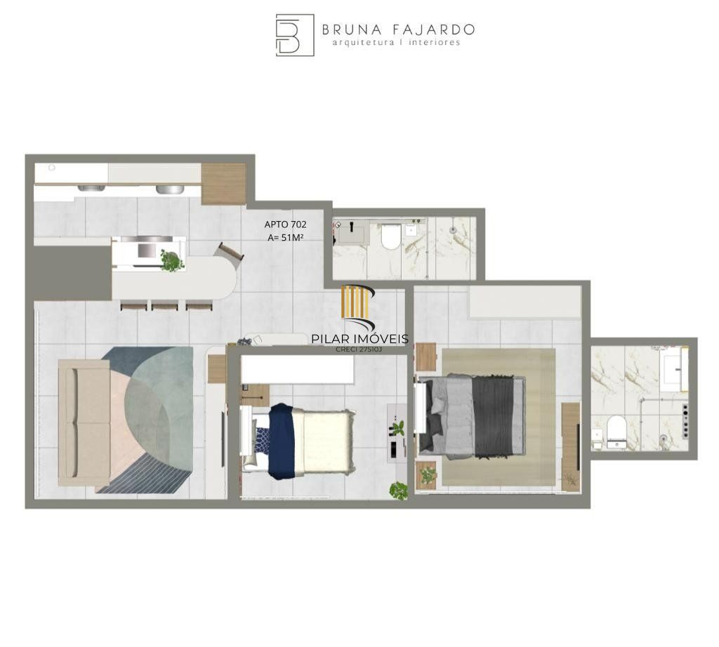 Apartamento 2 dormitórios no bairro Praia da Cal