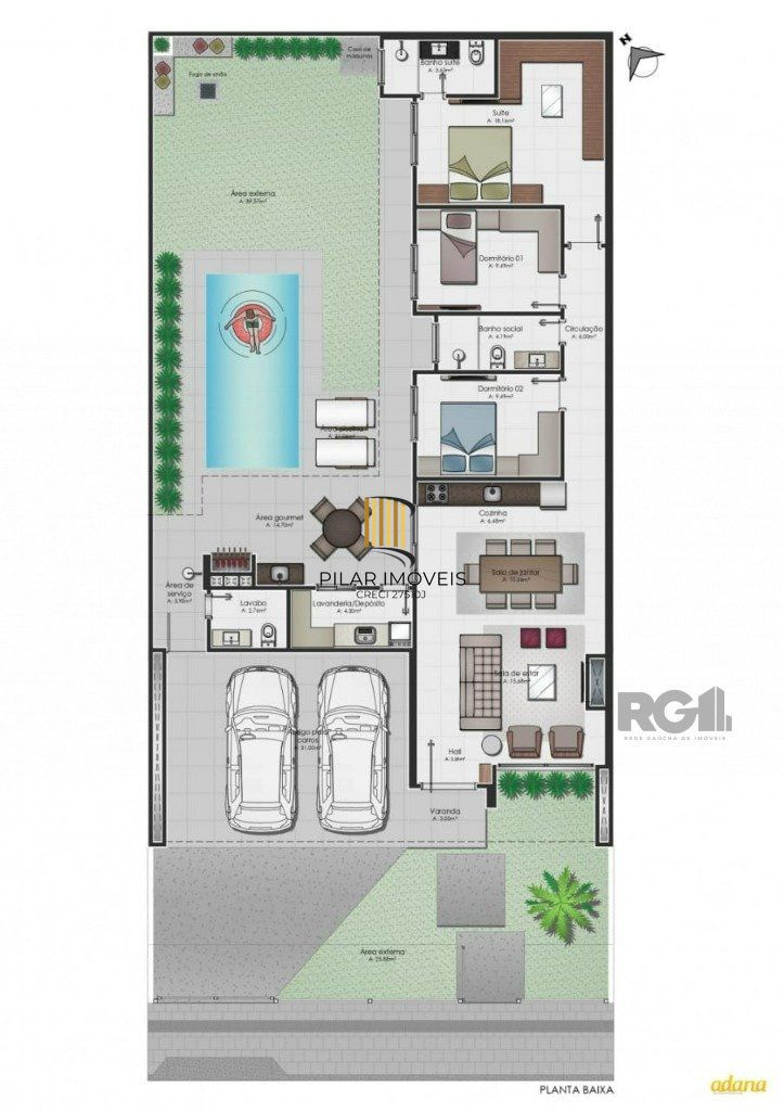 Casa 3 dormitórios no bairro Rosa do Mar