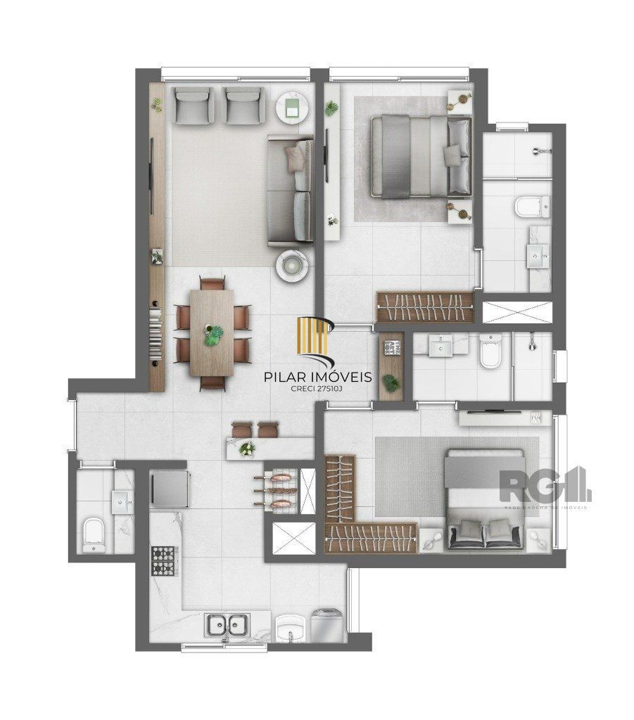 Apartamento 1 dormitório no bairro Centro