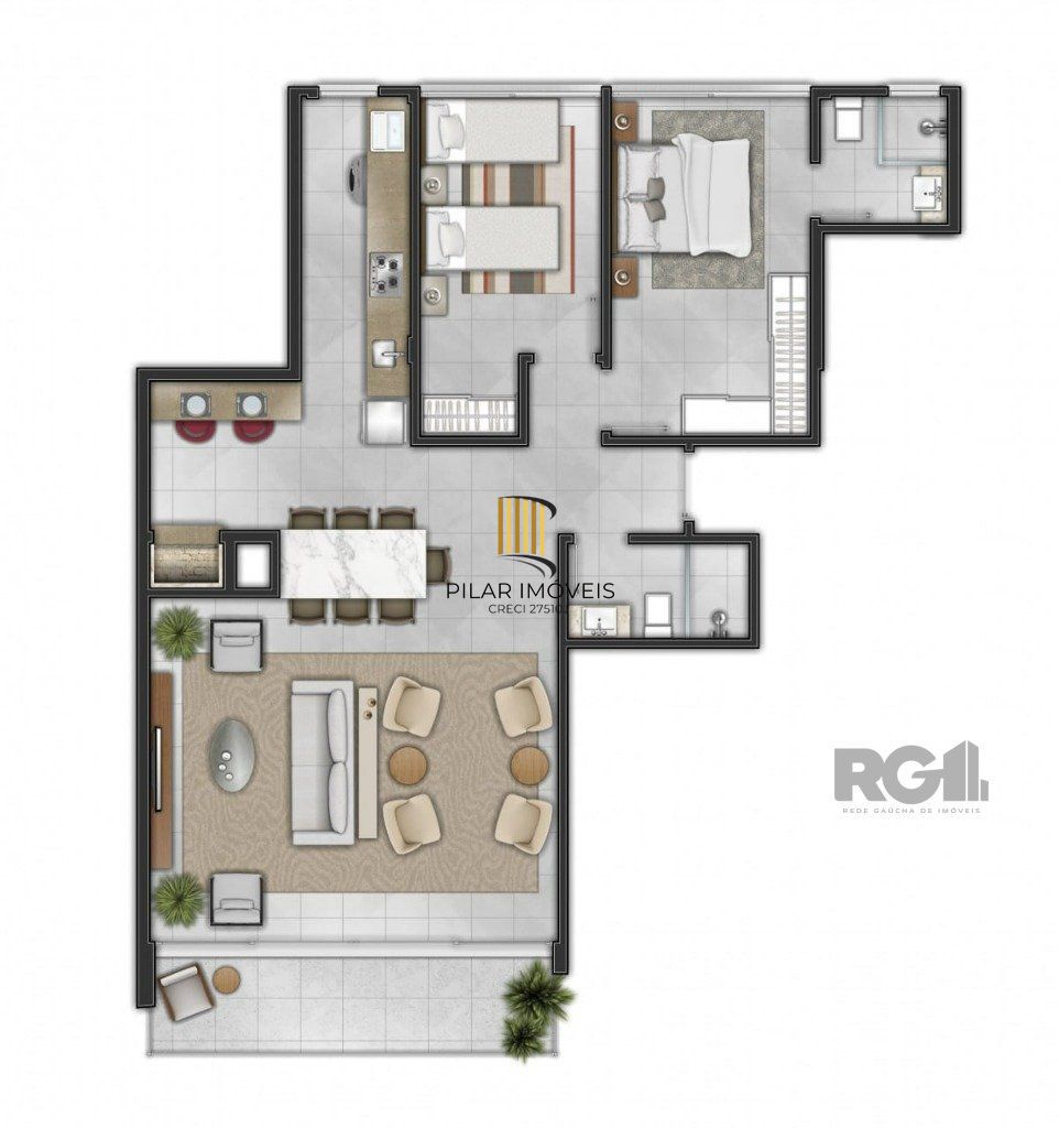 Apartamento 3 dormitórios no bairro Centro
