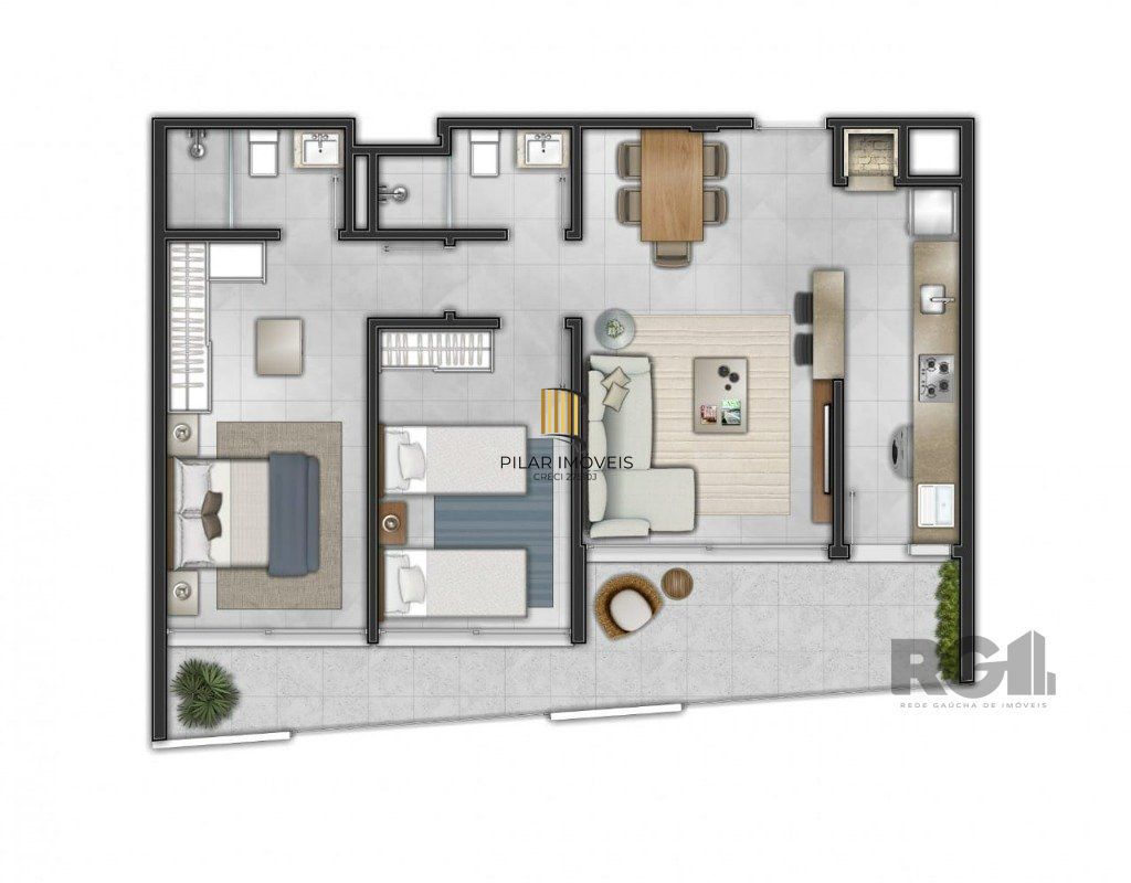Apartamento 3 dormitórios no bairro Centro