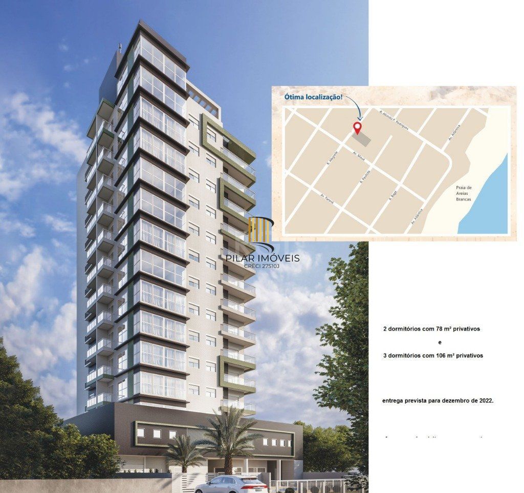 Apartamento para Venda - 106m², 3 dormitórios, sendo 1 suites, 1 vaga - Centro