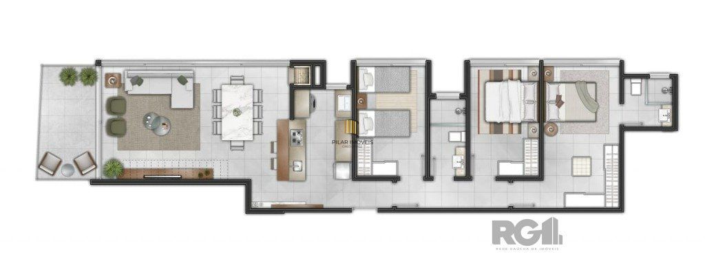 Apartamento 3 dormitórios no bairro Centro