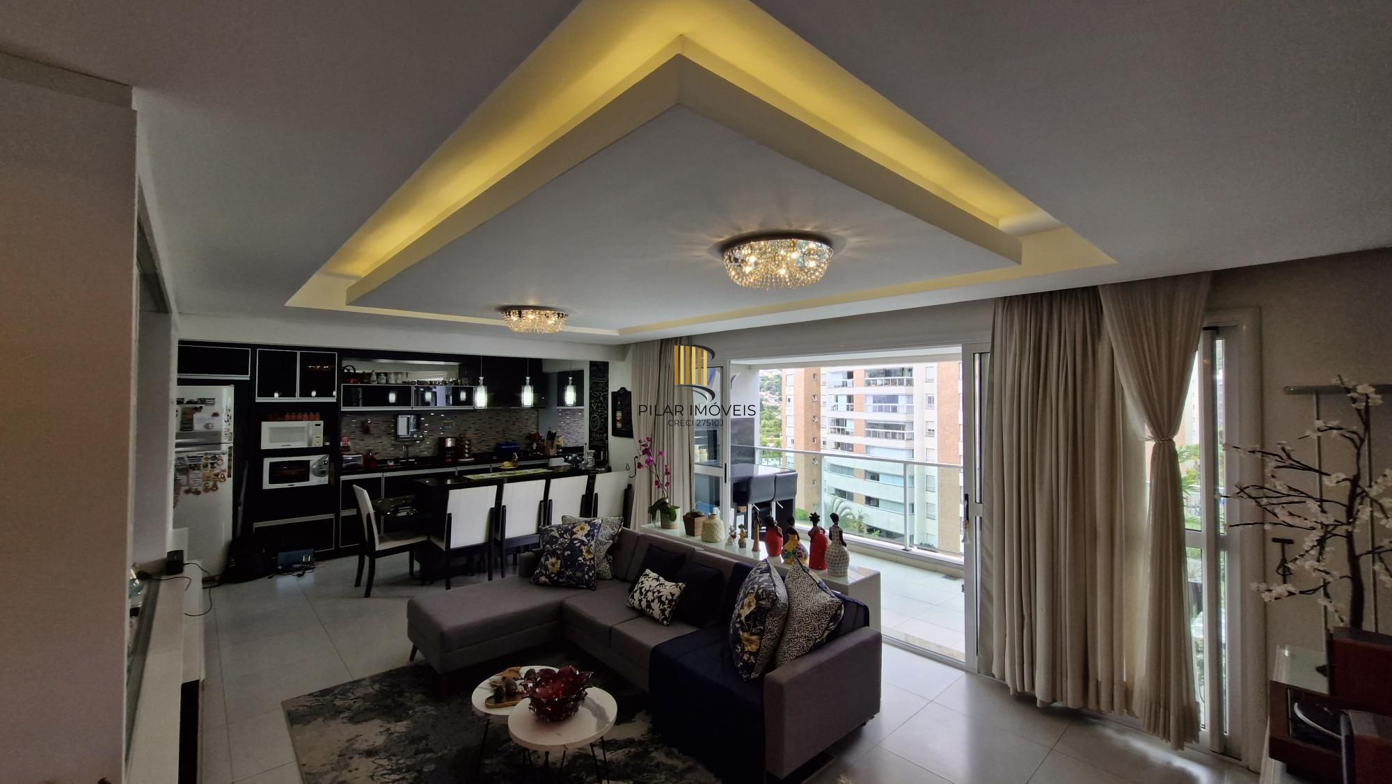 Apartamento mobiliado no Central Parque, 3 dormitorios sendo 1 suíte, banheiro social, lavabo, 114,00m² área privativa, 2 garagens