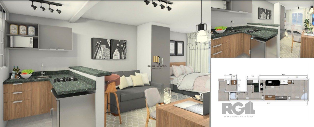 Apartamento 1 dormitório no bairro Centro Histórico