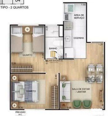 Apartamento 1 dormitório no bairro Hípica