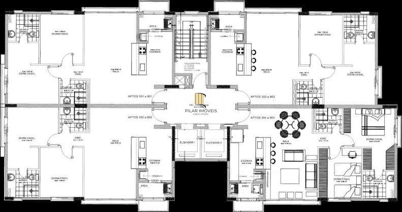 Apartamento 2 dormitórios no bairro Três Figueiras