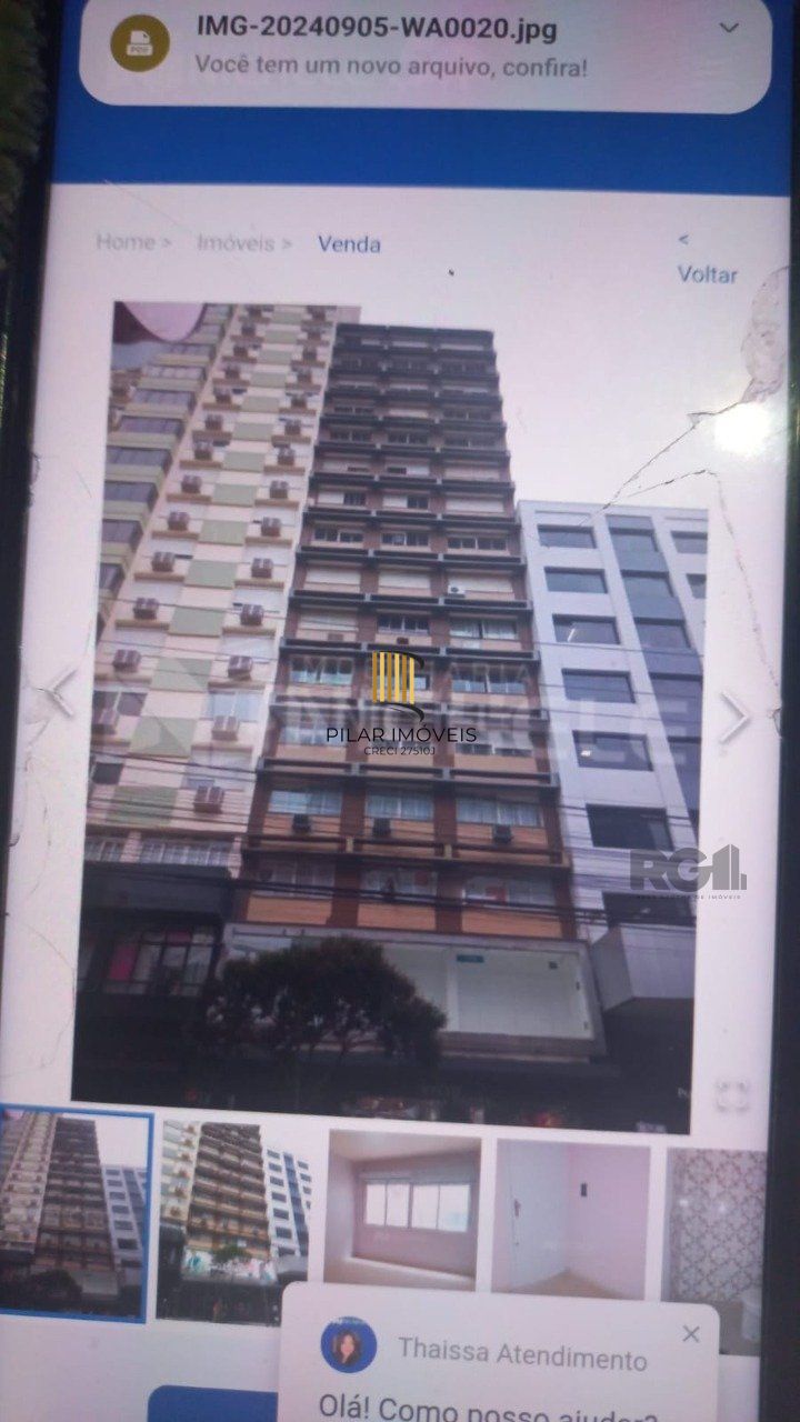 Sala comercial  no 5º andar de frente com 26,09m²,  na Avenida Julio de Castilhos, no Centro