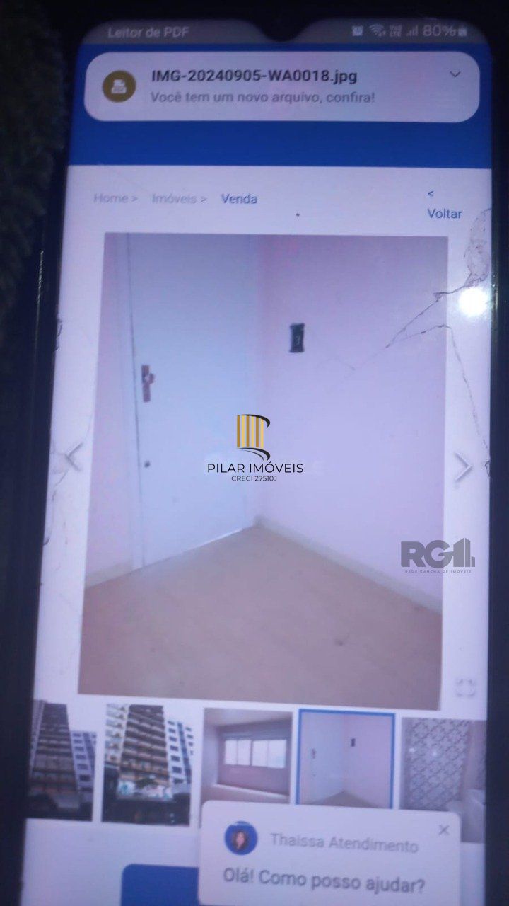  Sala comercial  no 5º andar de frente com 26,09m²,  na Avenida Julio de Castilhos, no Centro