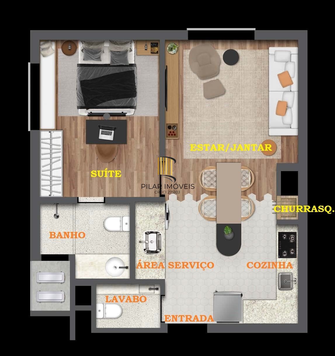 Apartamento 1 dormitório 1 vaga ao lado da PUC