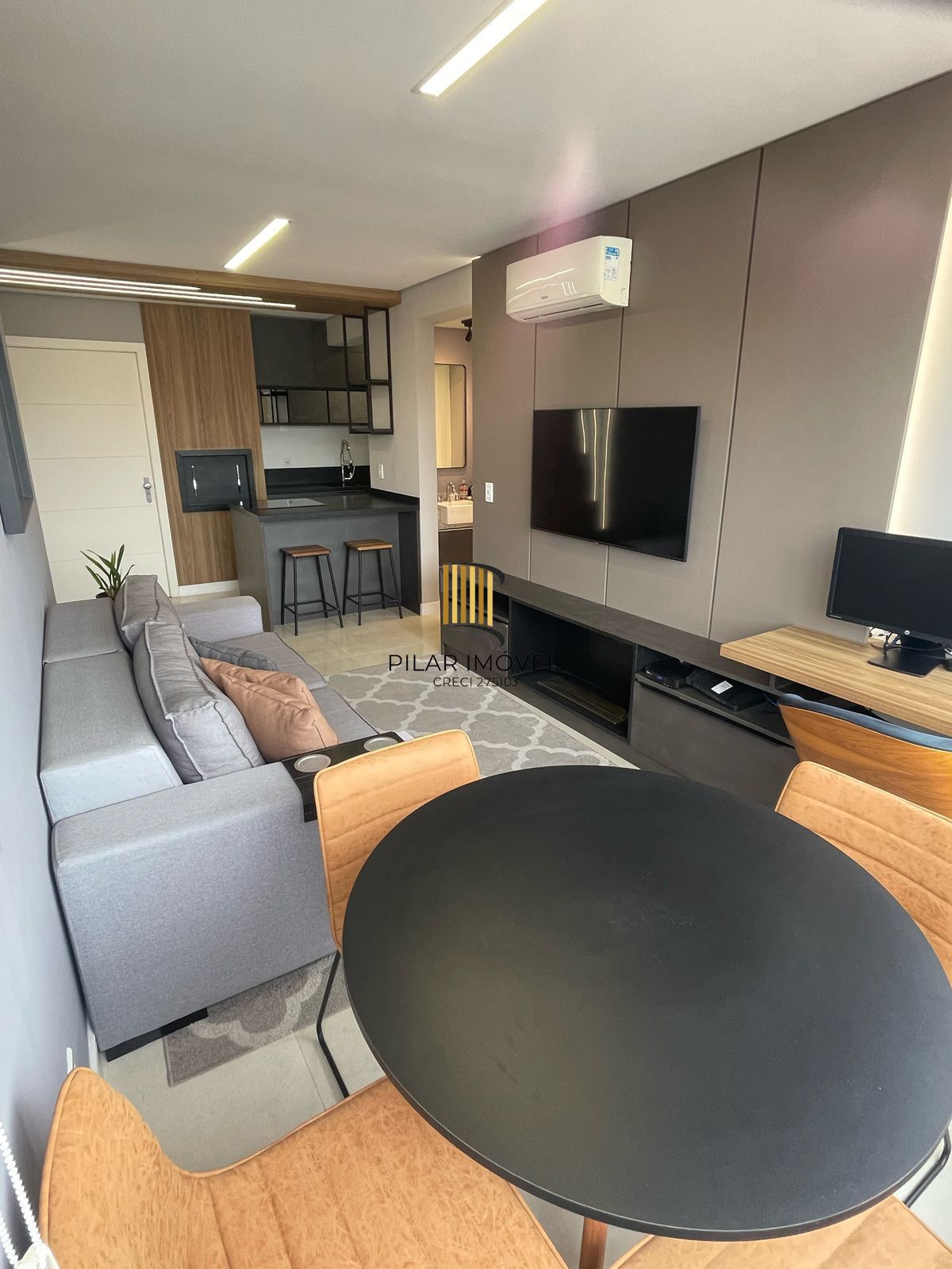 Apartamento de 1 Dormitório 43,21 m², garagem, 100% mobiliado