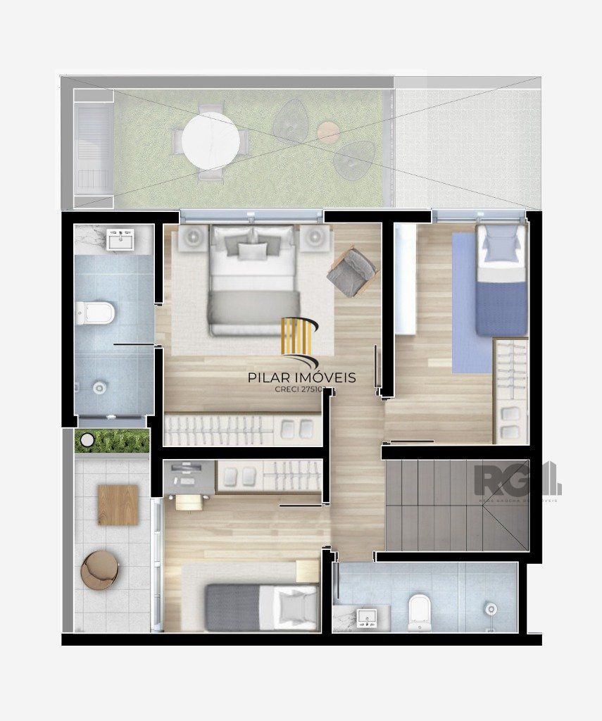CASA CONDOMíNIO - 3D/1 suite - 196,27 m²- 2 vagas - TRISTEZA