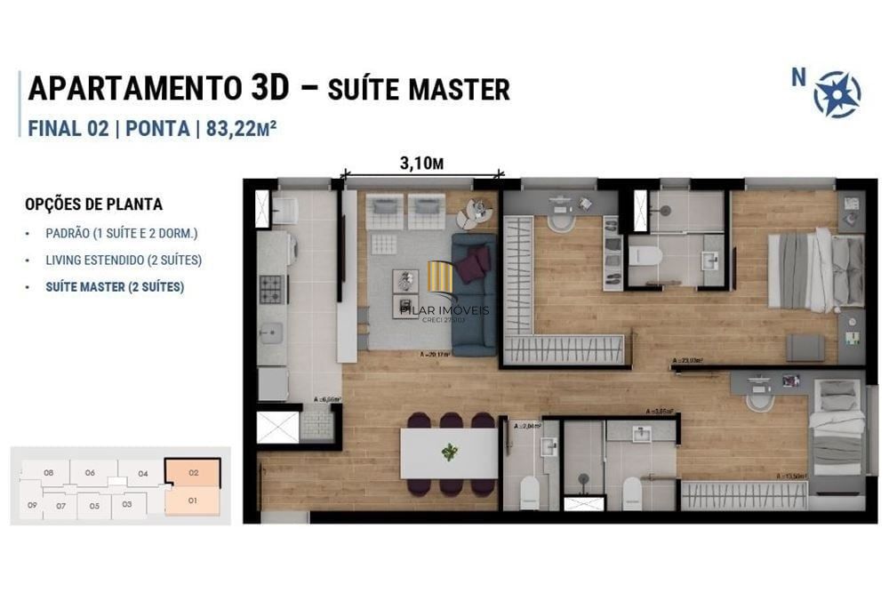 Apartamento 3 dormitórios no bairro Passo da Areia