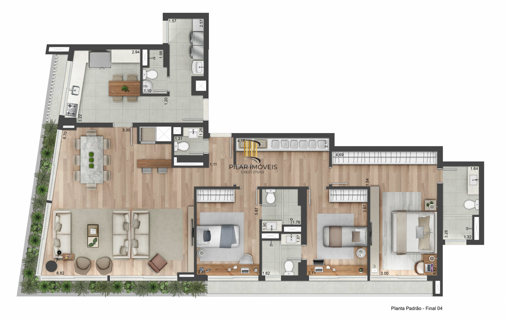 Apartamento 3 dormitórios no bairro Praia de Belas