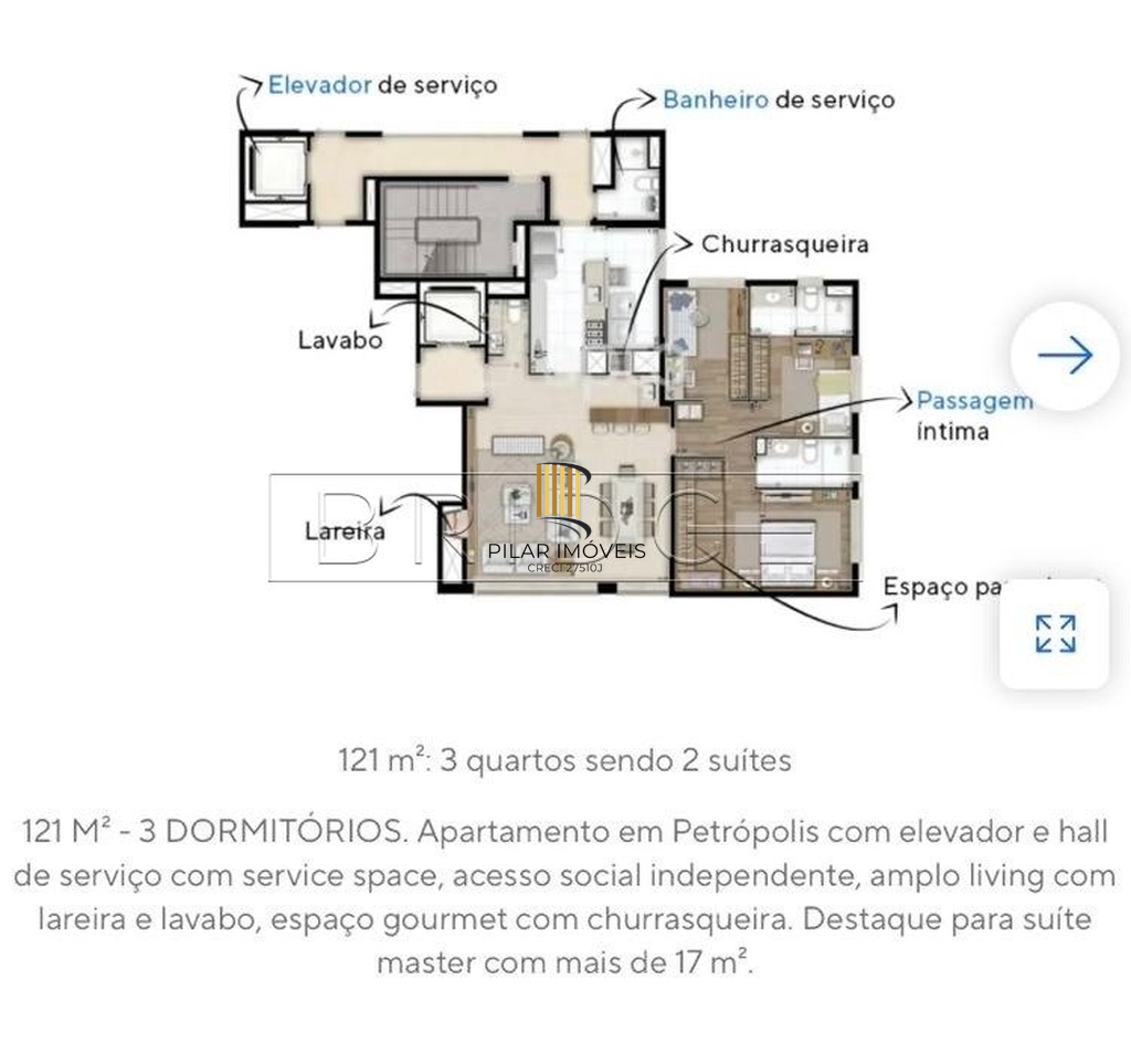 Apartamento 3 dormitórios no bairro Petrópolis