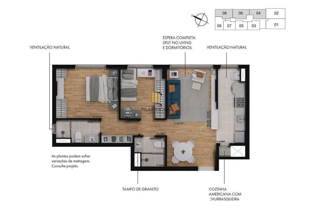 Apartamento 2 dormitórios no bairro Passo da Areia