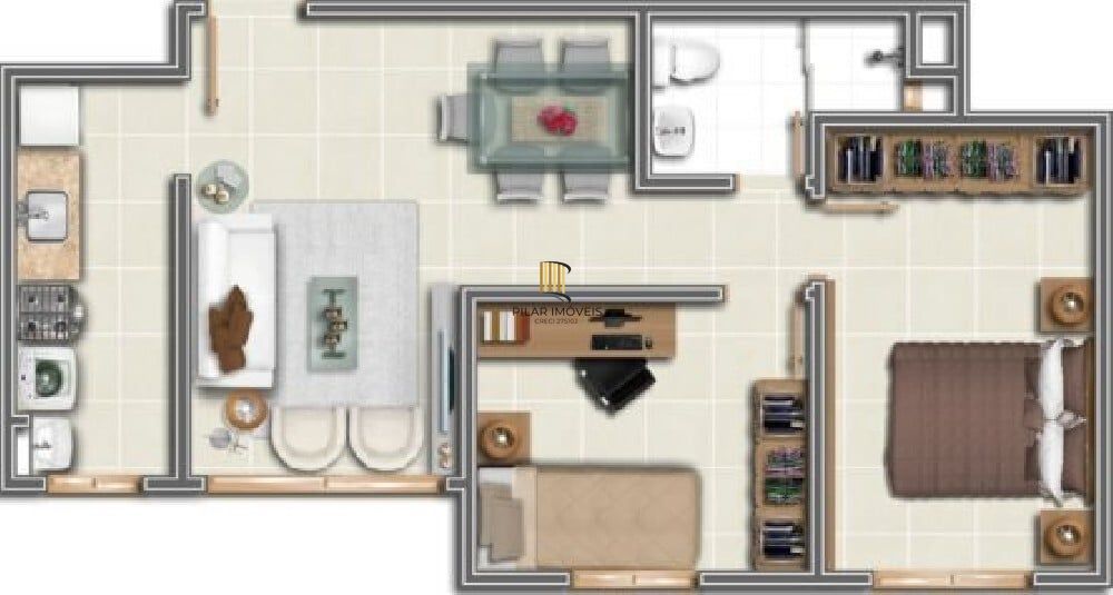 Apartamento 2 dormitórios no bairro Vila Nova