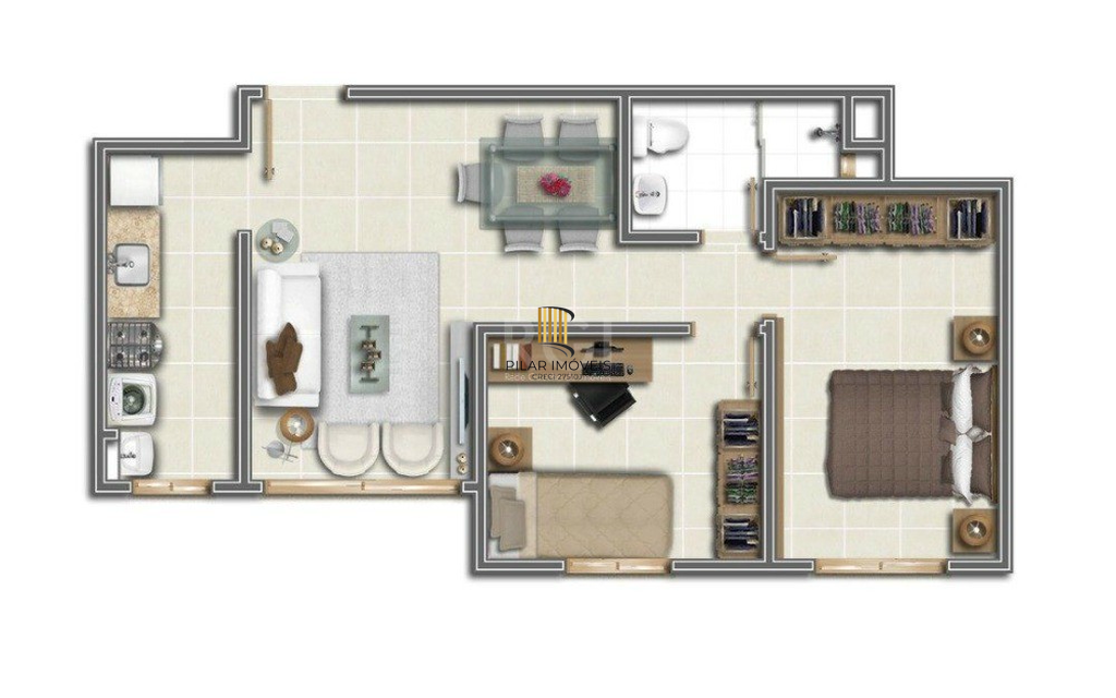 Apartamento 2 dormitórios no bairro Vila Nova