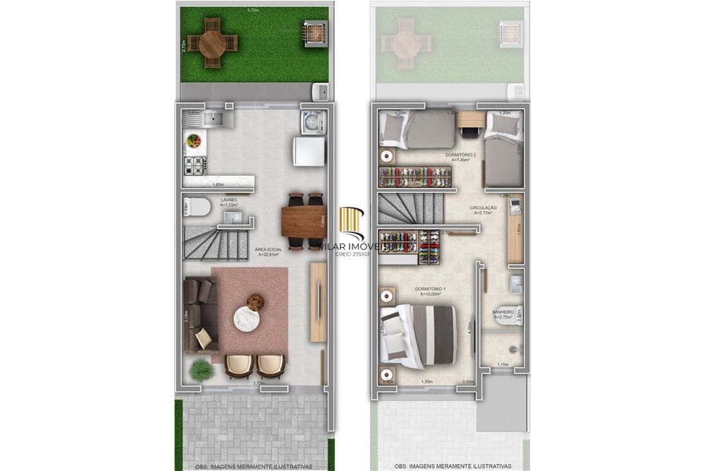 Casa de Condomínio 2 dormitórios no bairro Vila Nova