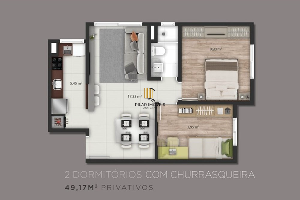 Apartamento 2 dormitórios no bairro Jardim Sabará