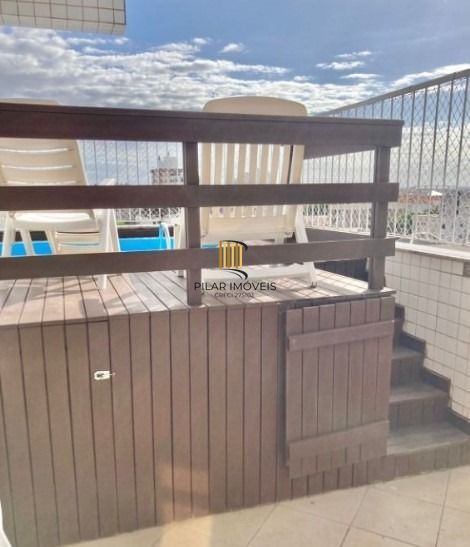Excelente cobertura, 03 dorm com suite, churrasqueira, piscina e vista.
