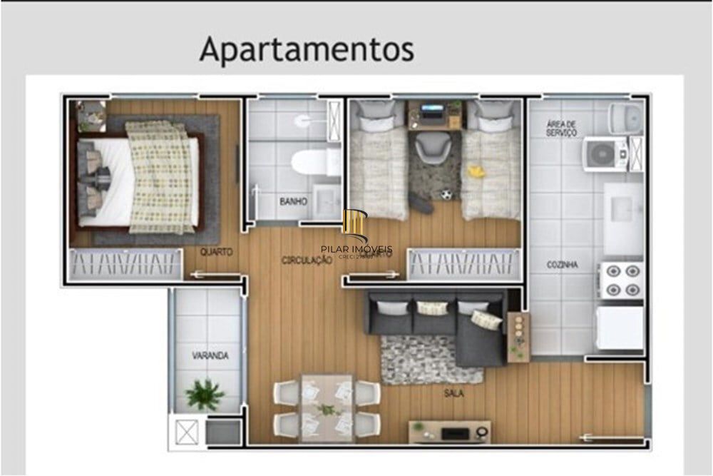 Apartamento 2 dormitórios no bairro Costa e Silva