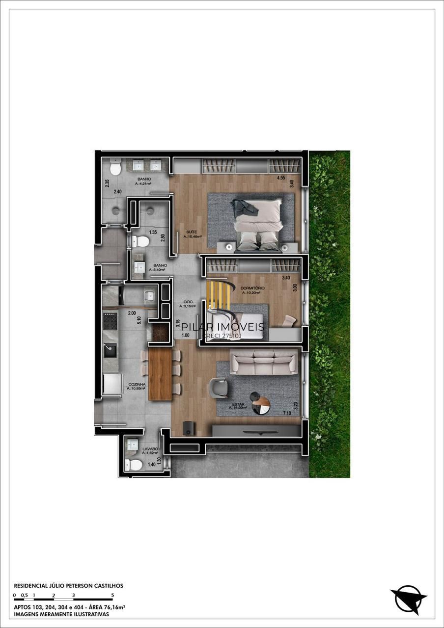 Apartamento 2 dormitórios no bairro Mato Queimado