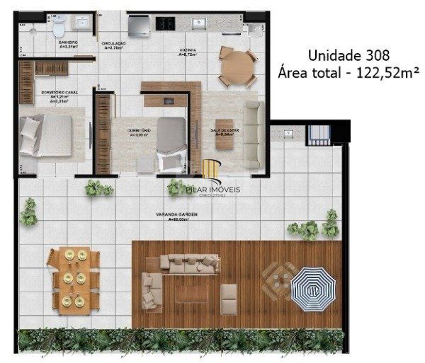 Apartamento para Venda - 111m², 2 dormitórios, 1 vaga - Rincão