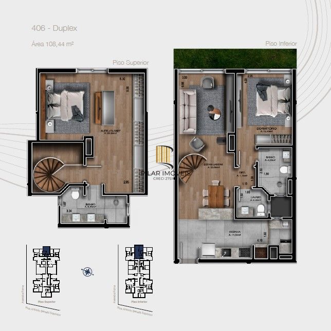 Duplex 2 dormitórios no bairro Mato Queimado