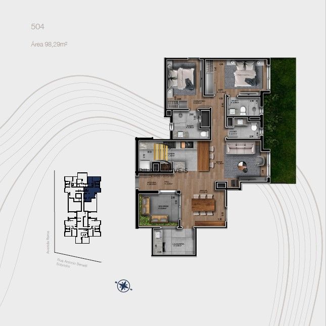 Apartamento 2 dormitórios no bairro Mato Queimado