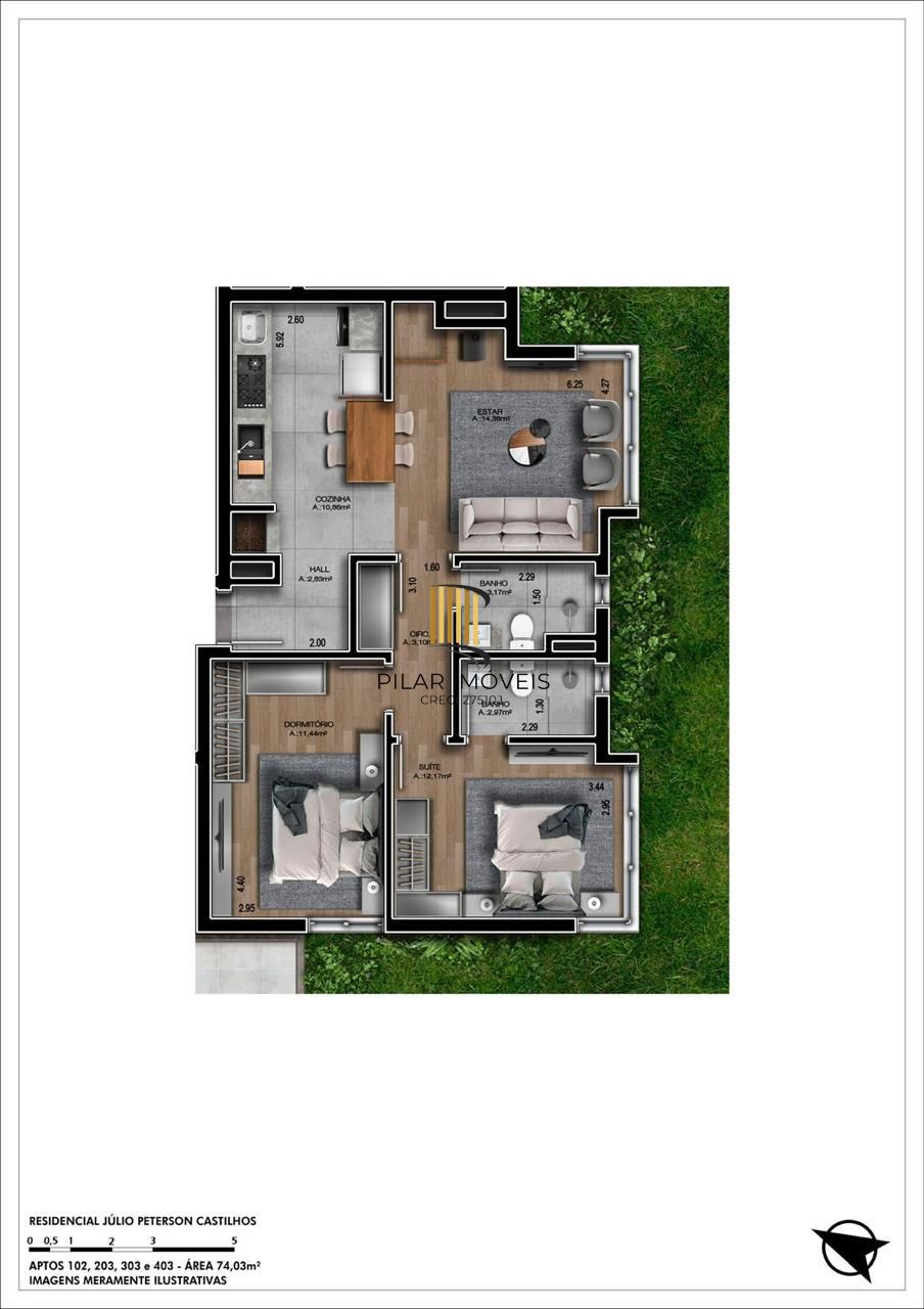 Apartamento 2 dormitórios no bairro Mato Queimado