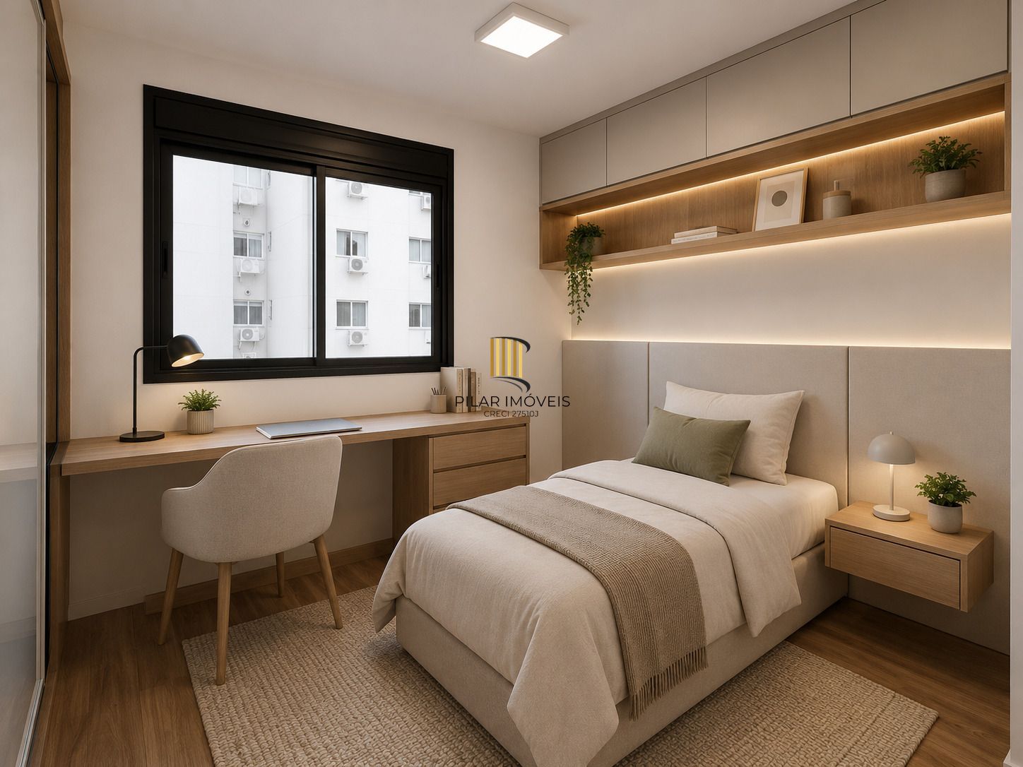 Apartamento de 2 quartos, suite e com uma vaga de garagem