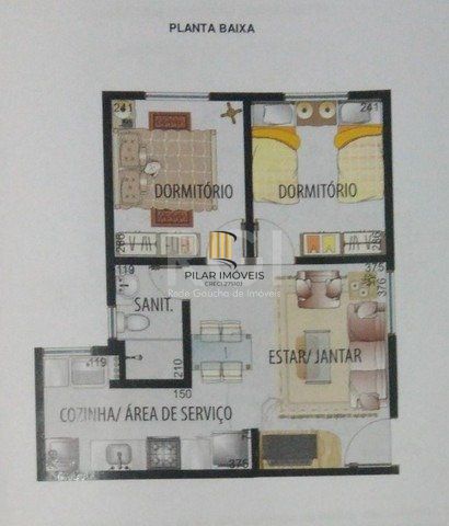 Apartamento para Venda - 40.02m², 2 dormitórios, 1 vaga - Rubem Berta