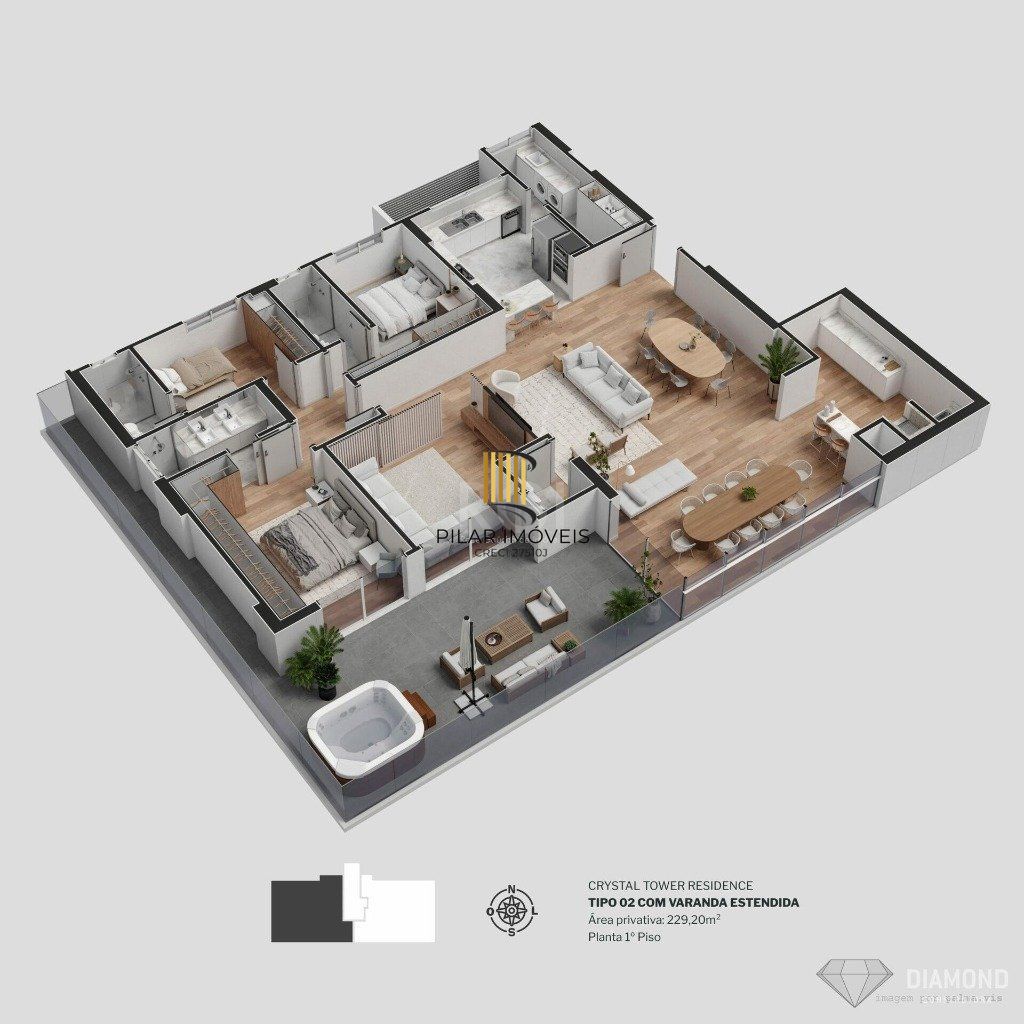 Apartamento no Empreendimento Crystal Tower em Camboriu