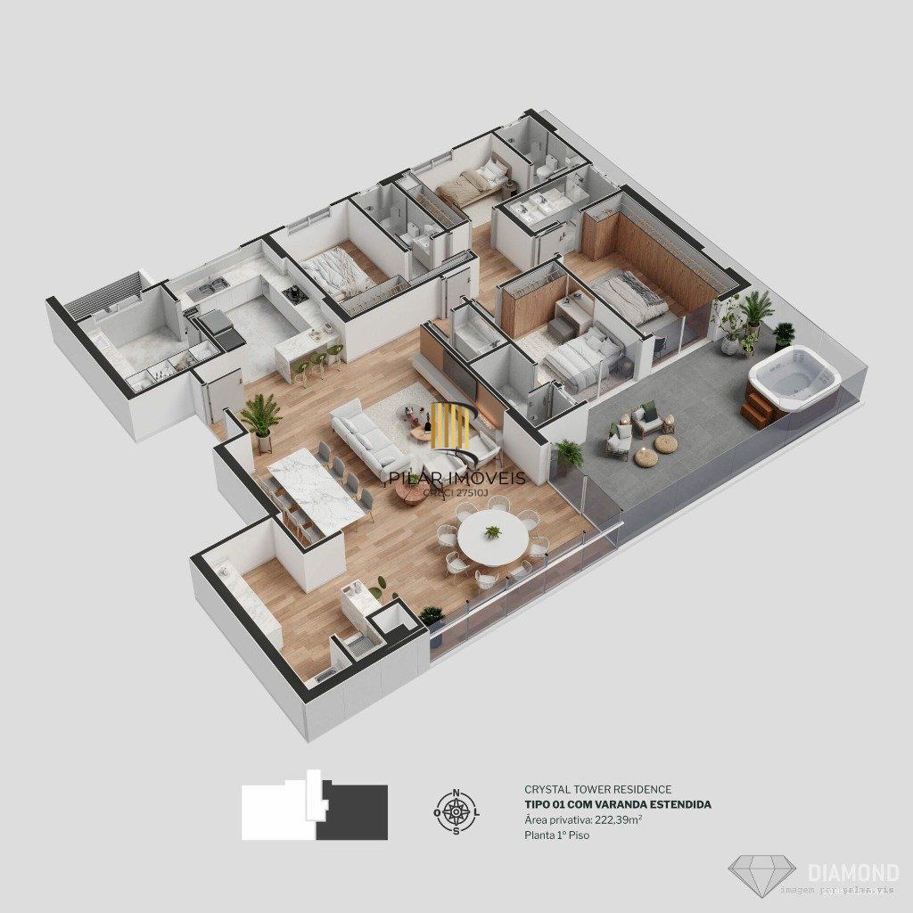 Apartamento no Empreendimento Crystal Tower em Camboriu