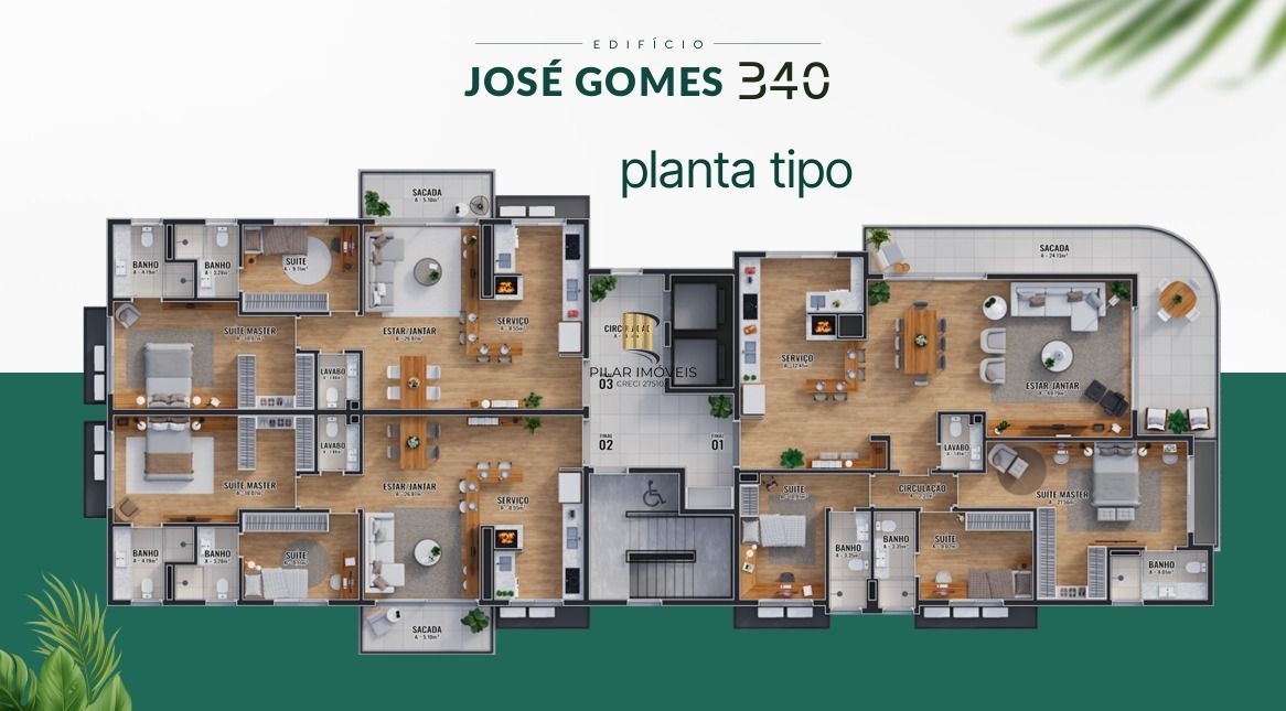 Apartamento no bairro Tristeza com 3 suítes e 2 vagas (conclusão em 2028)