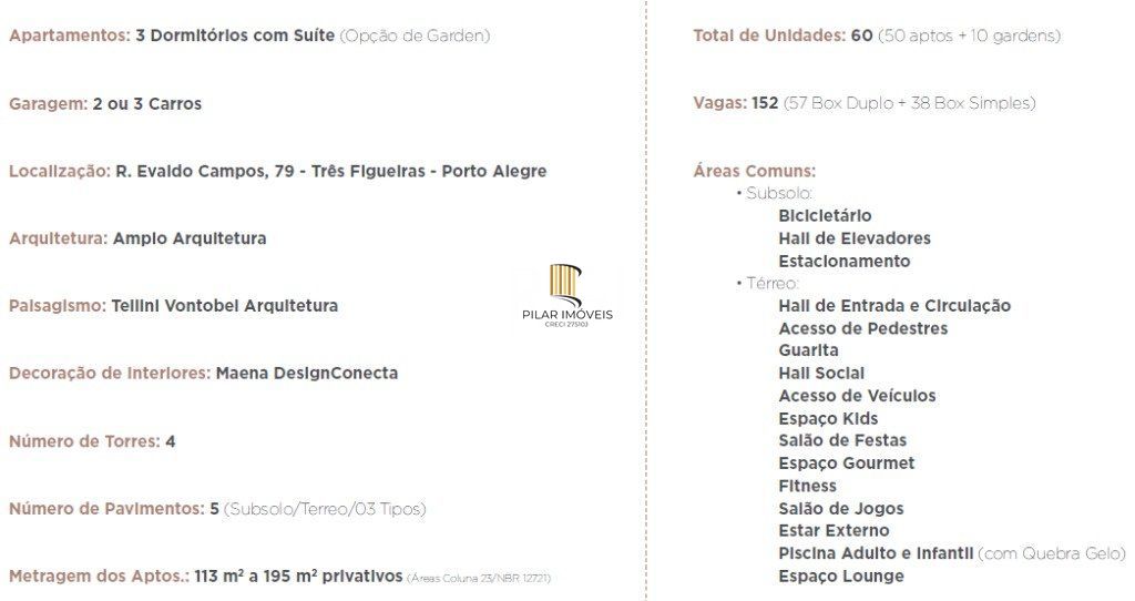 Apartamento para Venda - 114m², 3 dormitórios, Três Figueiras