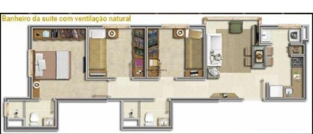 Apartamento no bairro Cavalhada de 3 dormitórios e 2 vagas