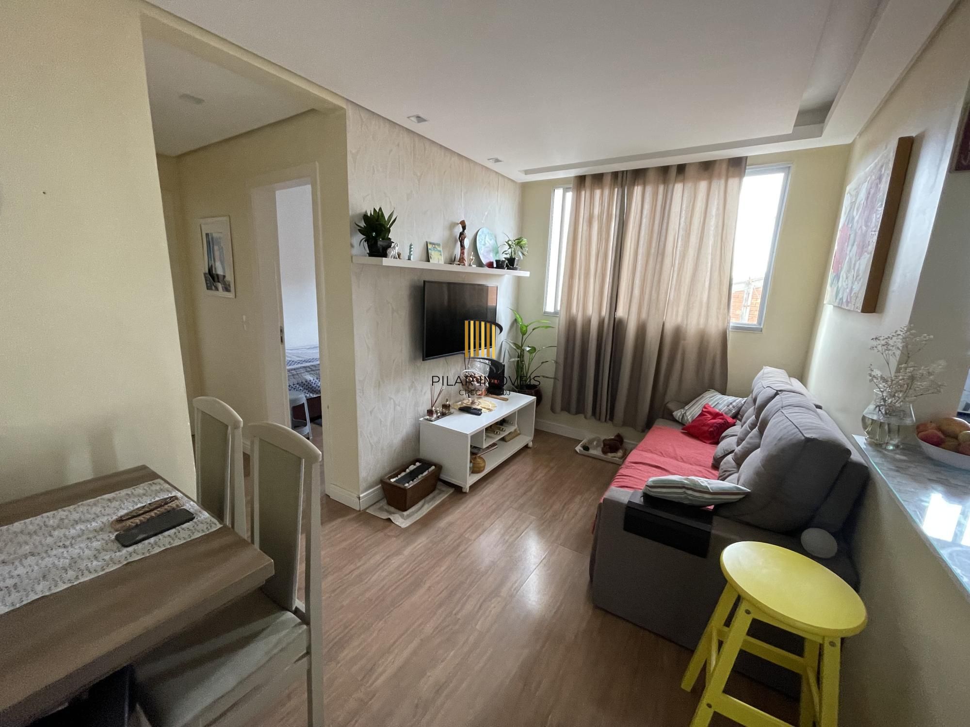 Apartamento semi mobiliado 2 dormitórios 1 vaga de garagem na Rua Sadi Castro. - Pilar Imóveis