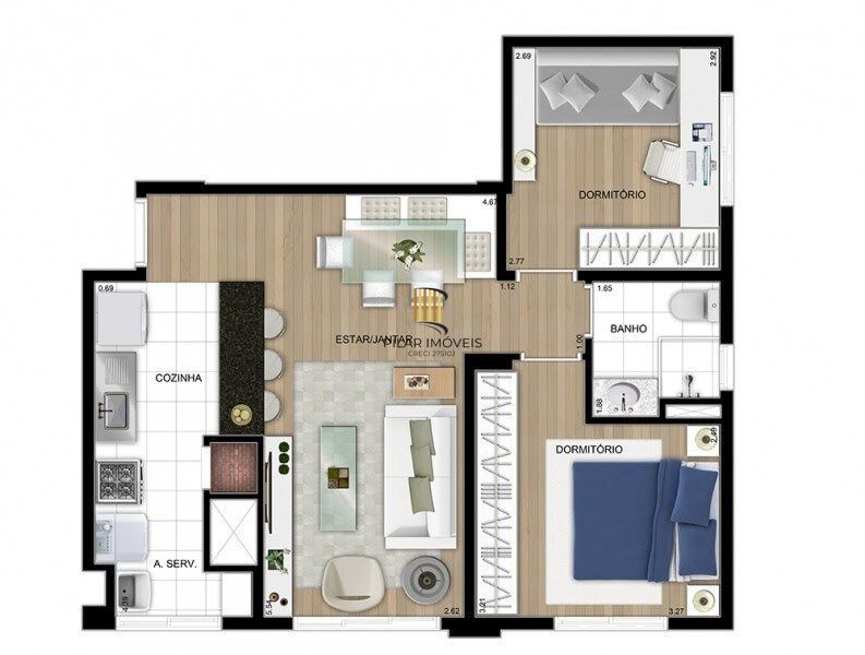 Apartamento 2 quartos com suíte 1 vaga New Life no Jardim Carvalho Porto Alegre