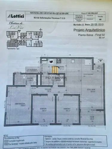 Apartamento com 3 quartos e 2 vagas de garagem