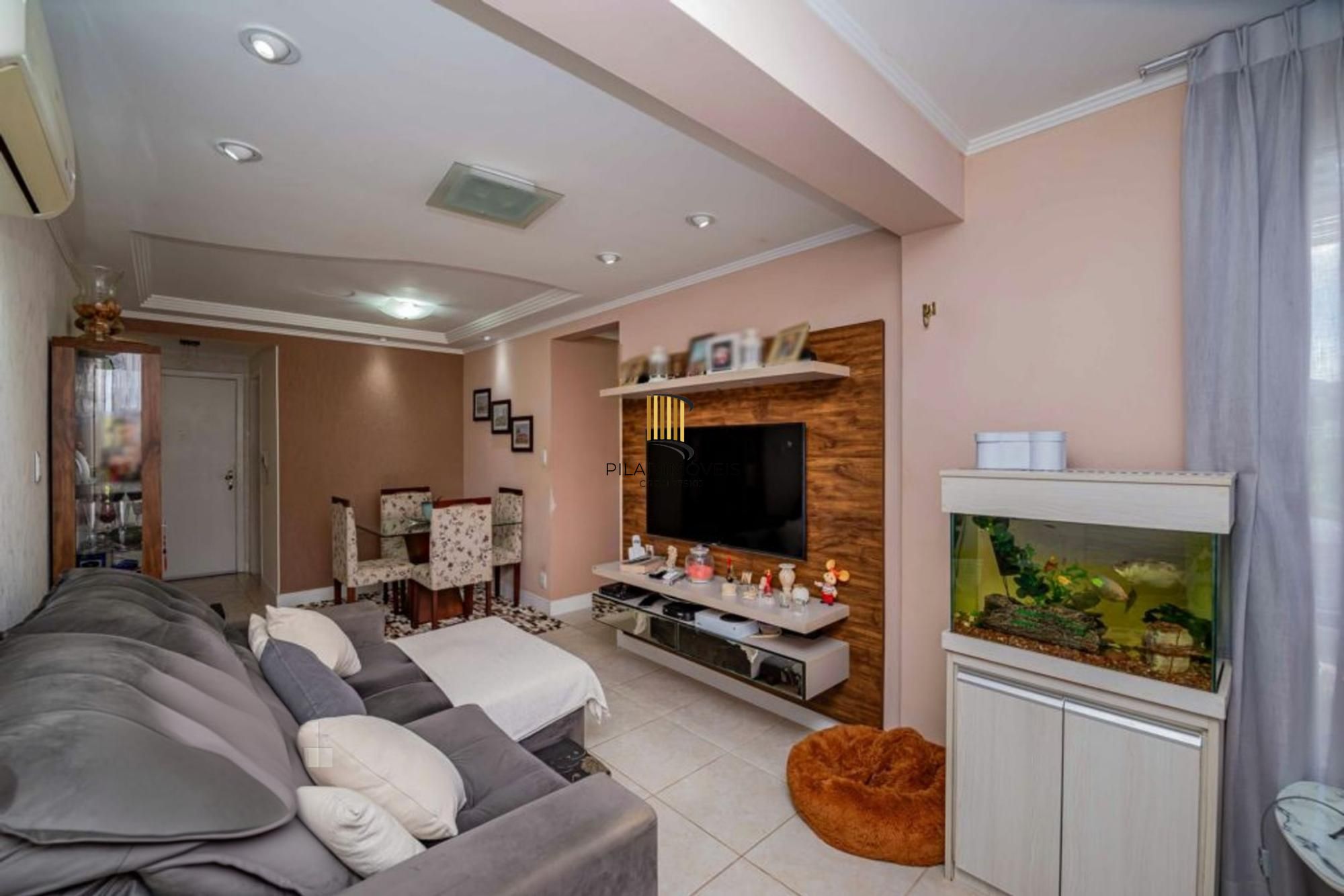 Apartamento semi mobiliado de 3 quartos, elevador, 1 vaga no bairro Cavalhada